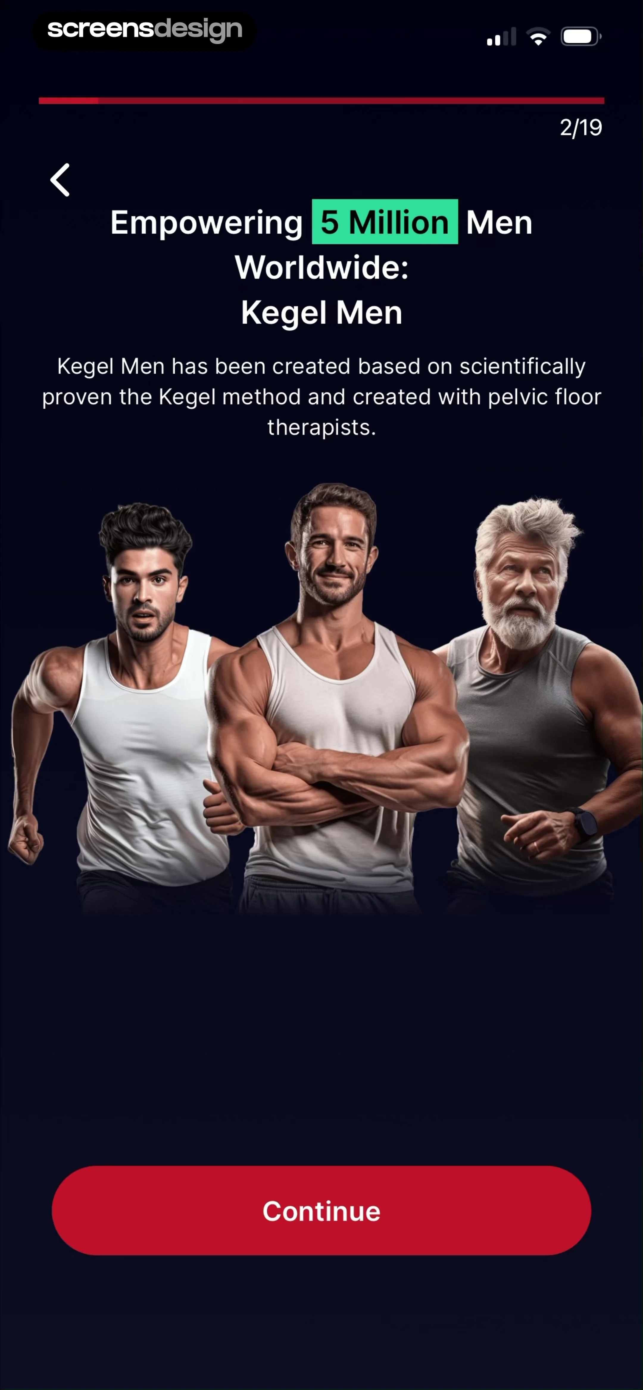 Kegel Men: Men's Health 当前回放第 5 屏，时间 0:17.93