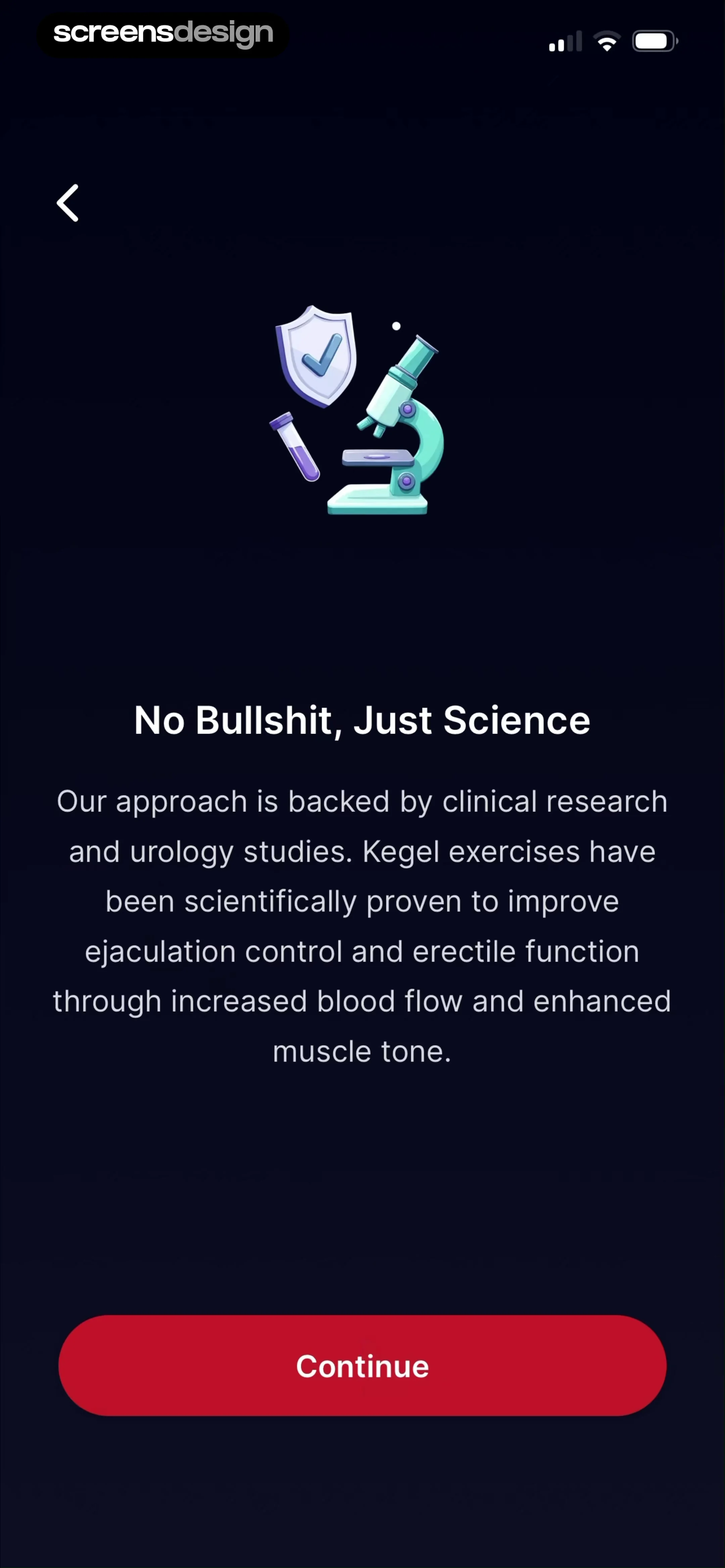 Kegel Men: Men's Health 当前回放第 25 屏，时间 1:00.10