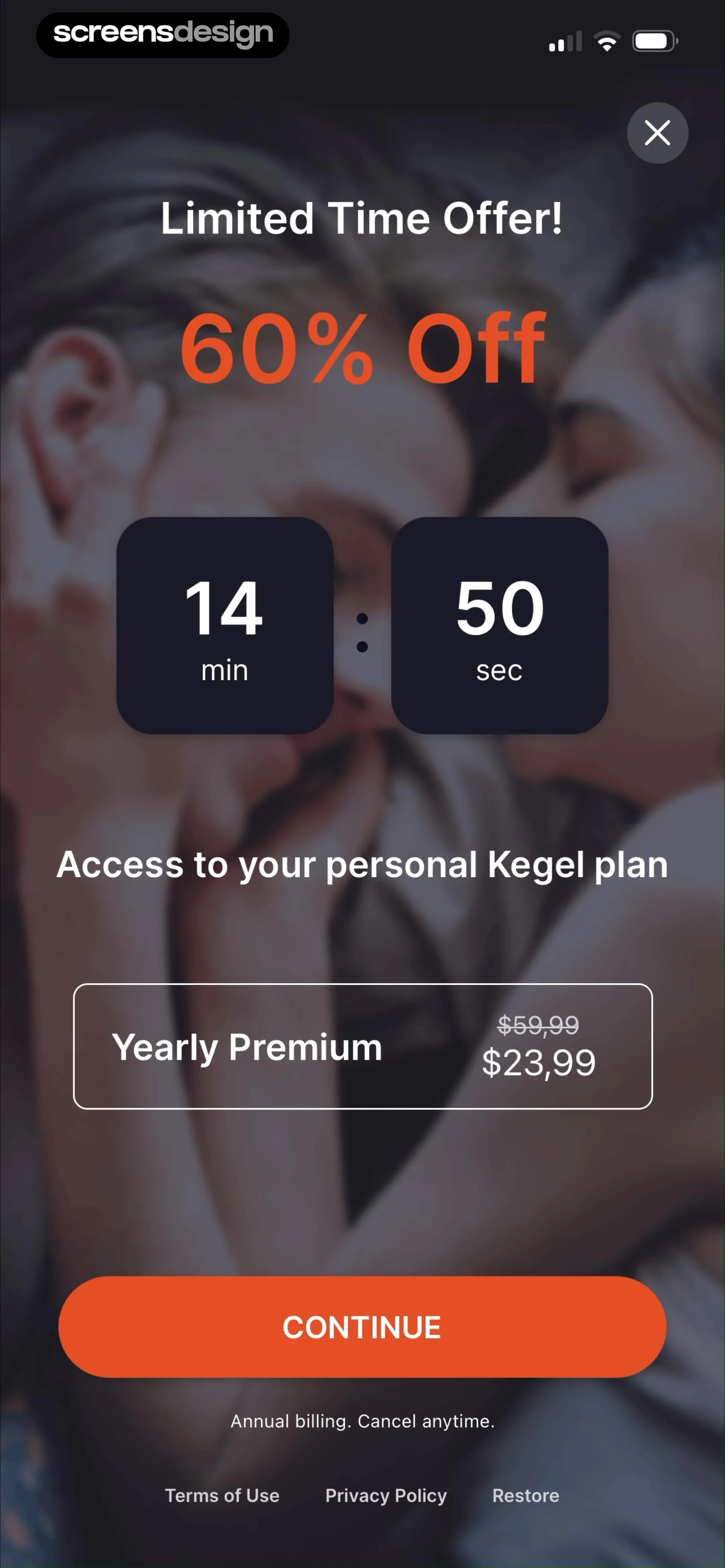 Kegel Men: Men's Health 当前回放第 33 屏，时间 1:29.90