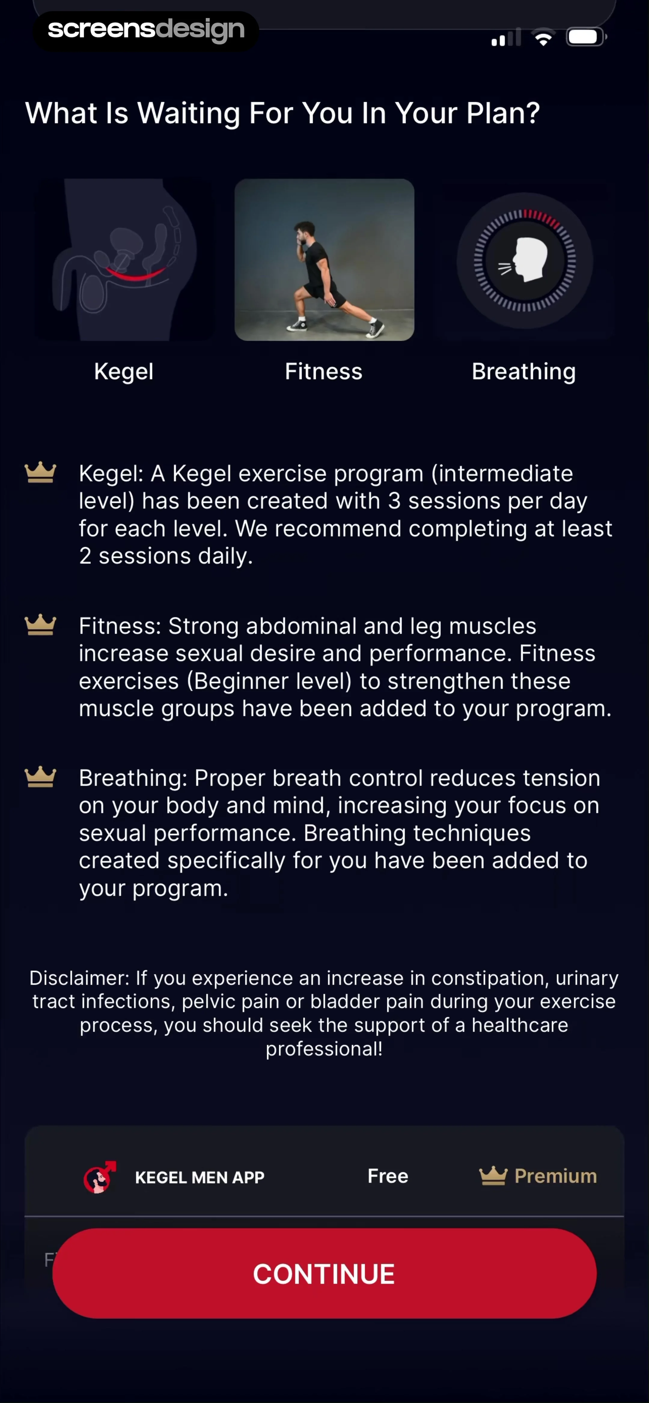 Kegel Men: Men's Health 当前回放第 34 屏，时间 1:31.93