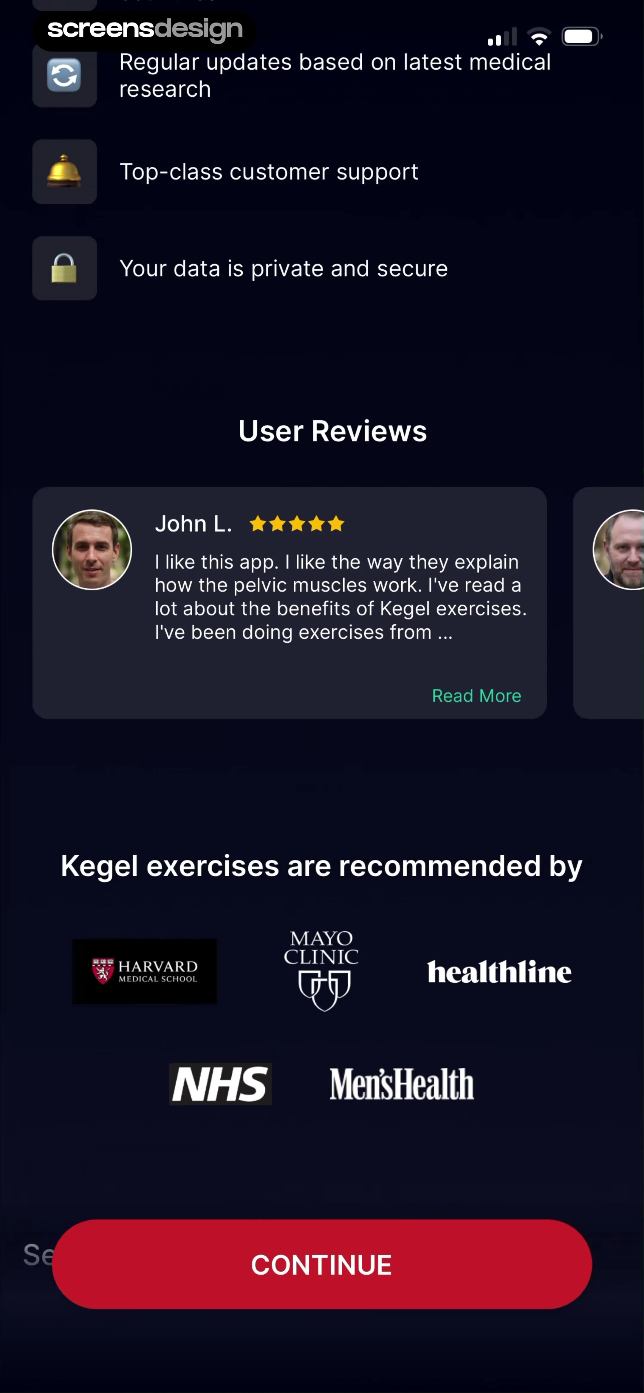 Kegel Men: Men's Health 当前回放第 36 屏，时间 1:39.00