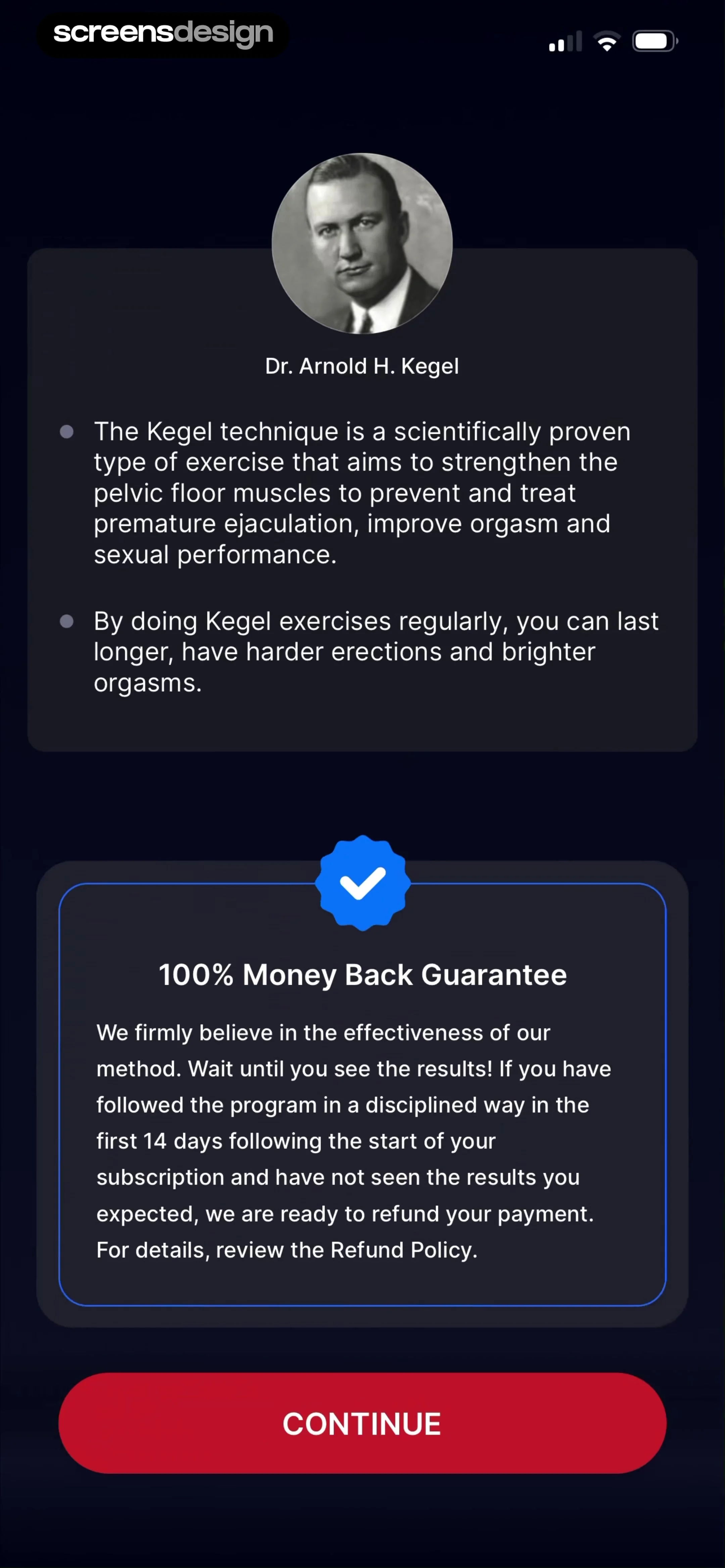 Kegel Men: Men's Health 当前回放第 37 屏，时间 1:46.20
