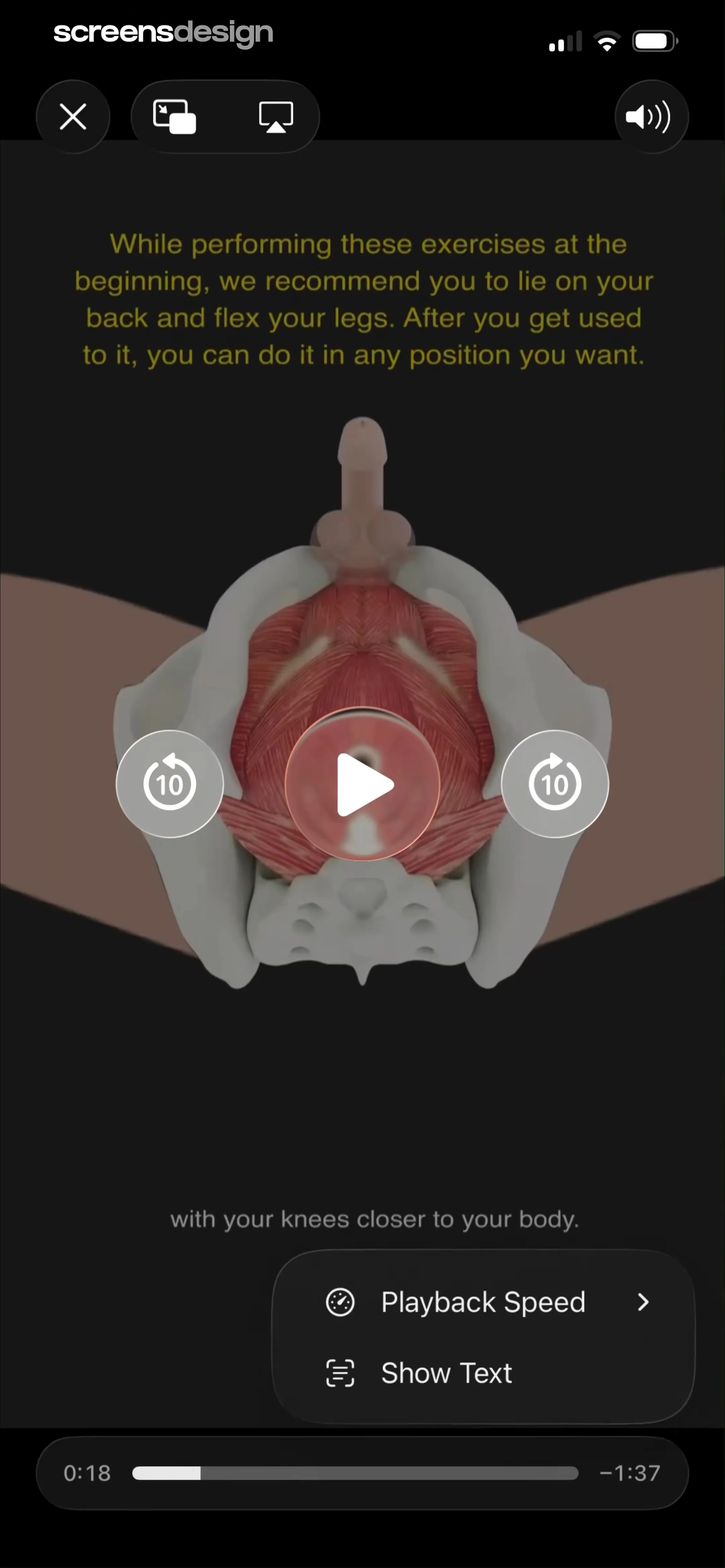 Kegel Men: Men's Health 当前回放第 50 屏，时间 3:01.20