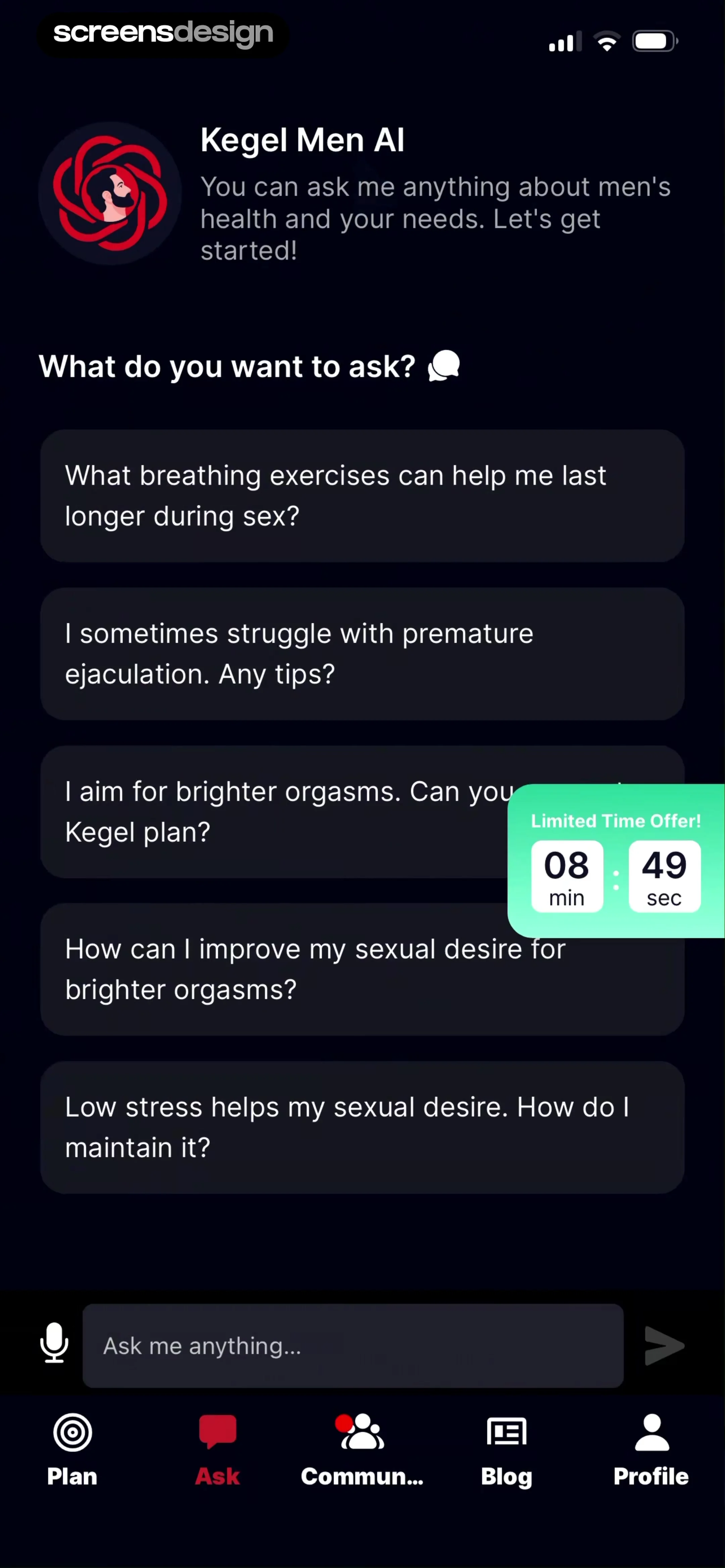 Kegel Men: Men's Health 当前回放第 93 屏，时间 7:28.60