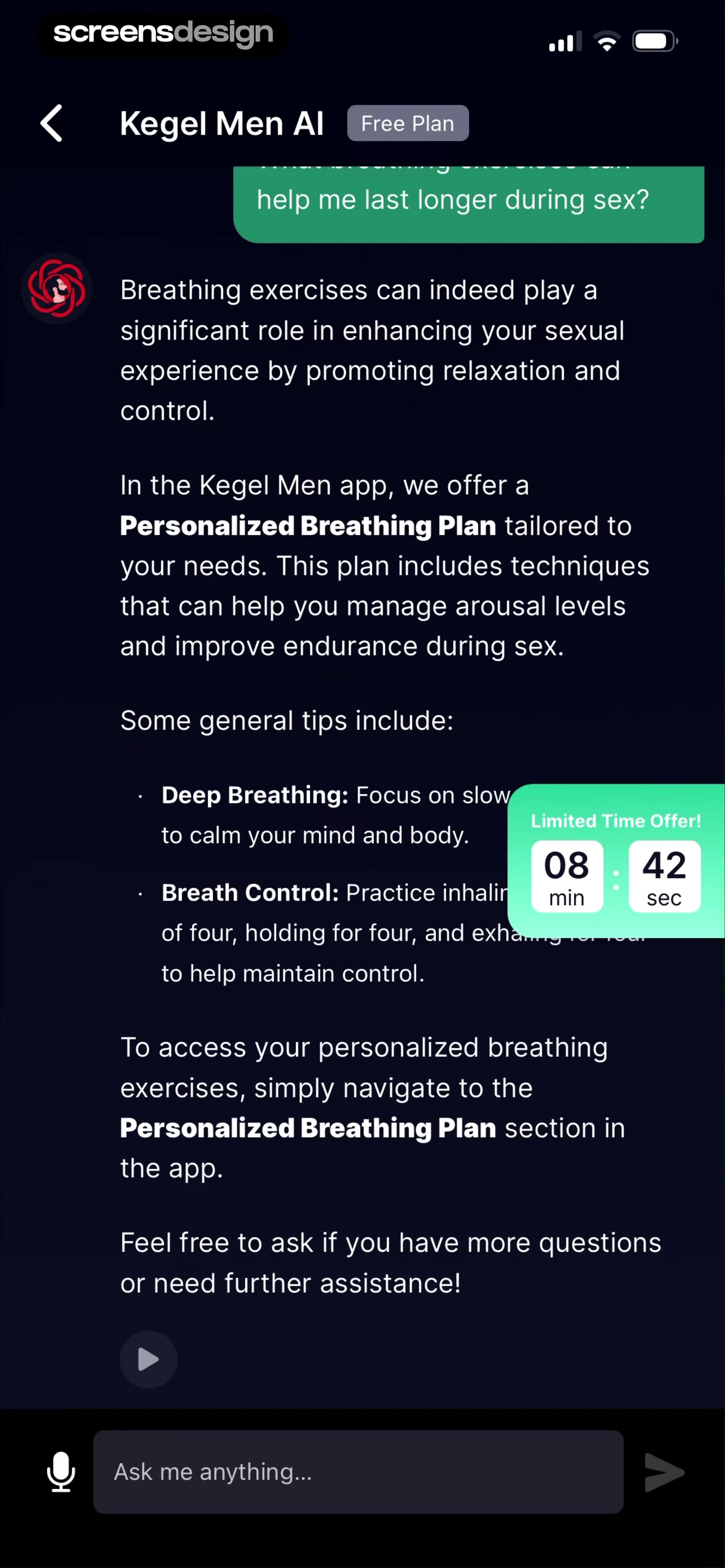 Kegel Men: Men's Health 当前回放第 95 屏，时间 7:35.73