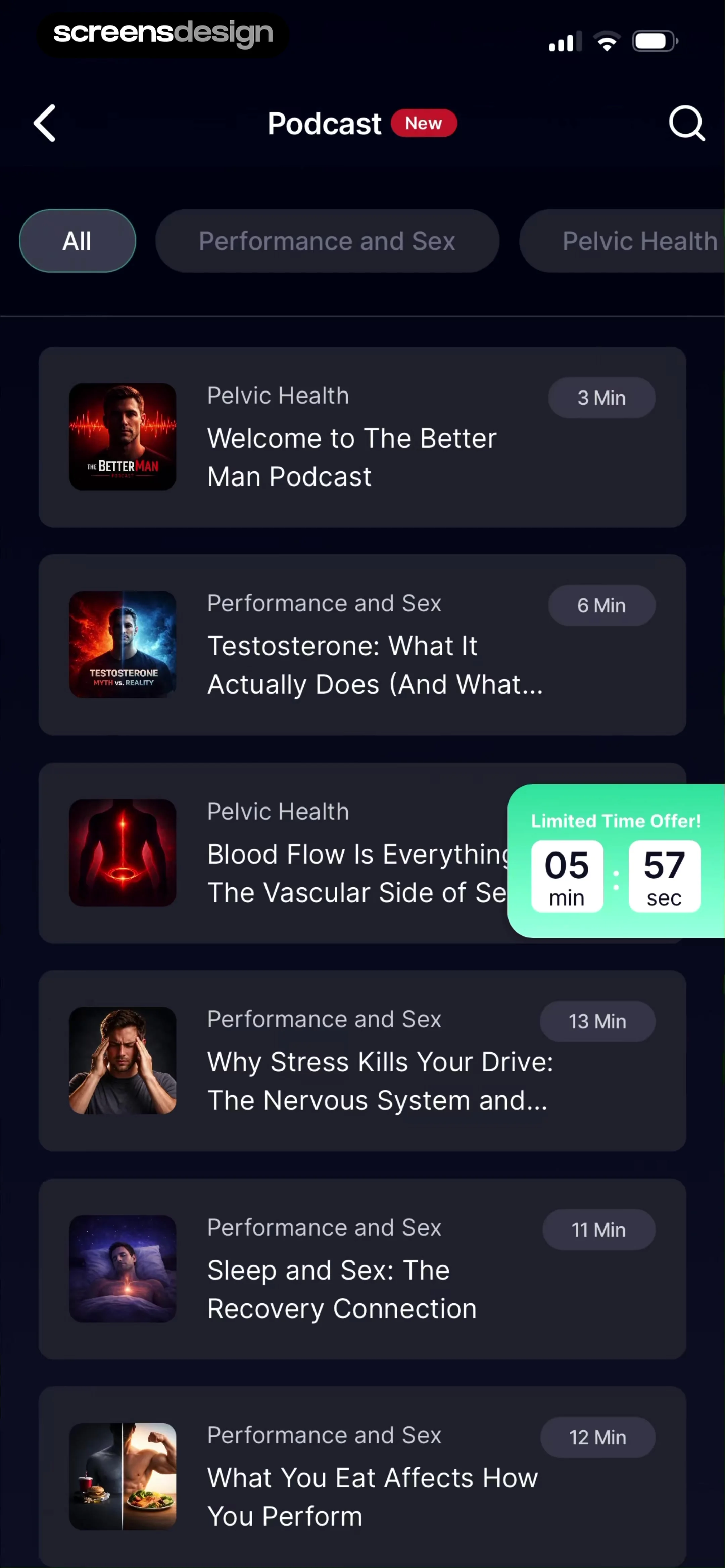 Kegel Men: Men's Health 当前回放第 116 屏，时间 10:07.13