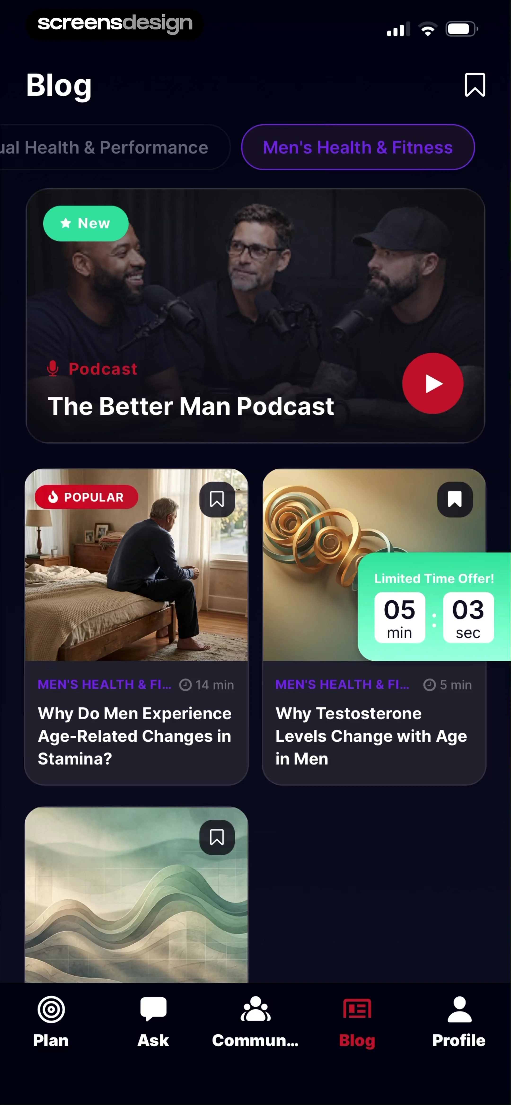 Kegel Men: Men's Health 当前回放第 120 屏，时间 11:01.60