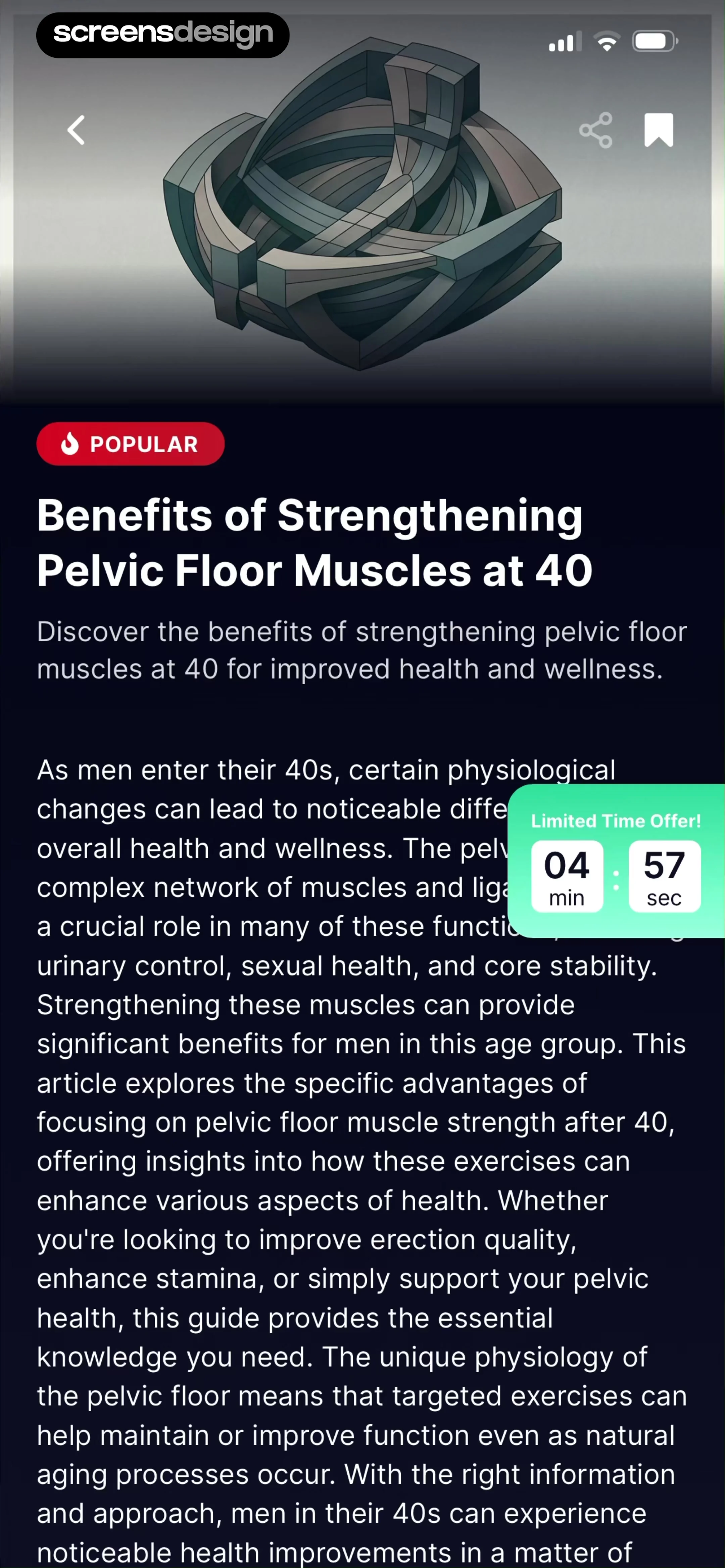 Kegel Men: Men's Health 当前回放第 122 屏，时间 11:07.60